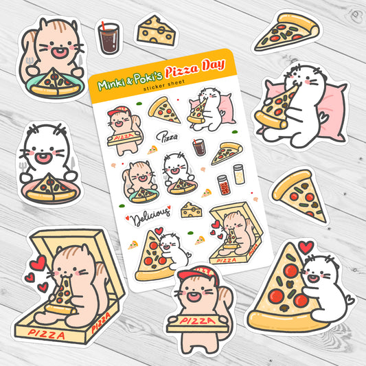 Minki & Poki Pizza Day Sticker Sheet