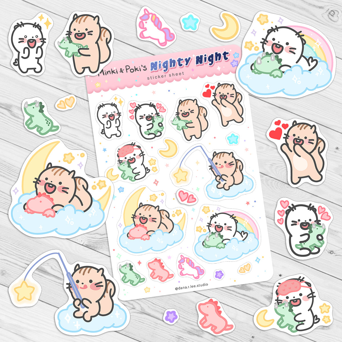 Minki & Poki Nighty Night Sticker Sheet