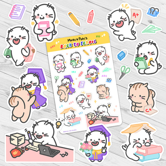Minki & Poki Back To School Sticker Sheet