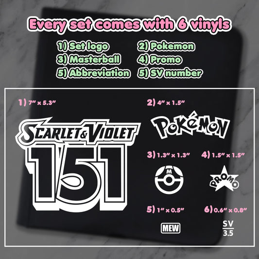 16 Full Set Pokimon Iron-On Binder Vinyl