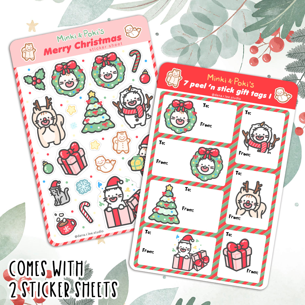 Minki & Poki Christmas Sticker Sheets