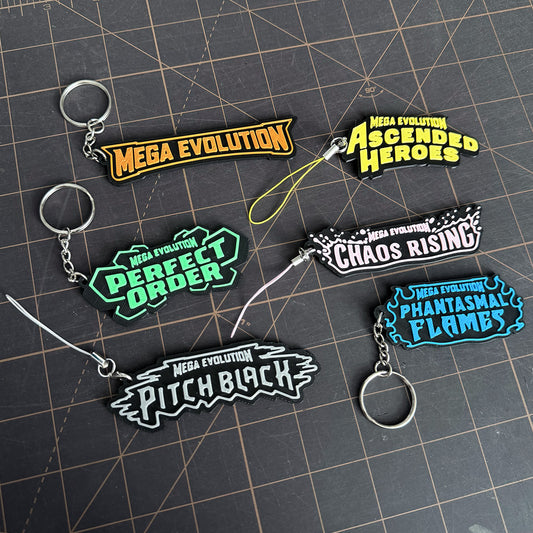 Pokimon Mega Evolution Binder Tag Keychain