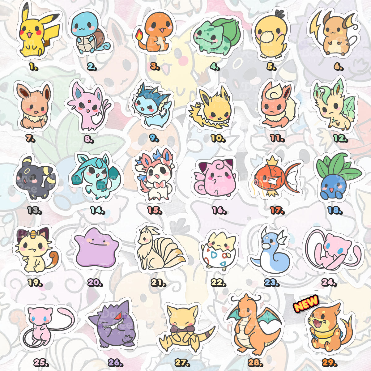 29 Pokimon Stickers