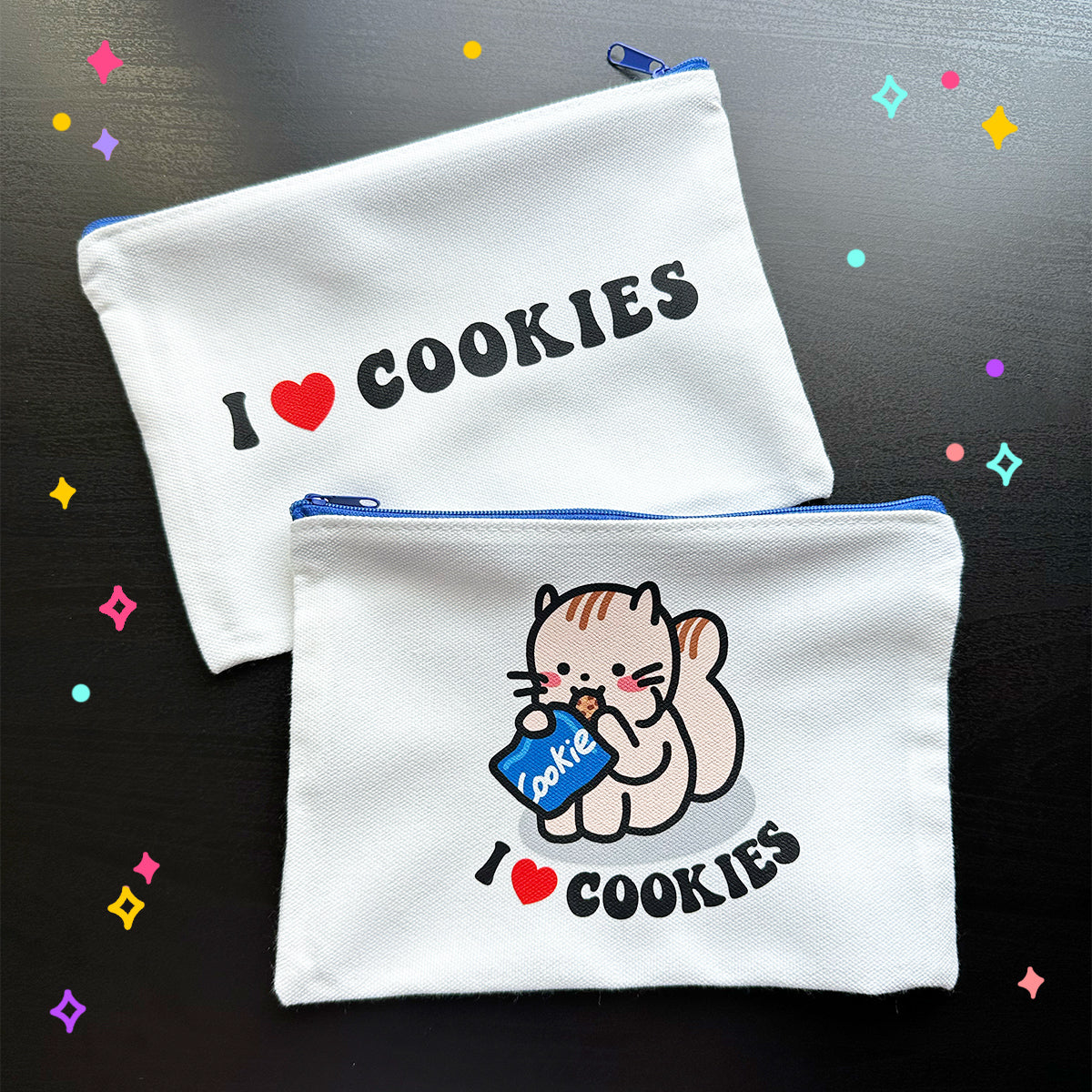 I Love Cookies Canvas Pouch