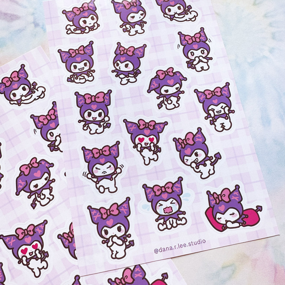 Cute Purple Kitty Sticker Sheet