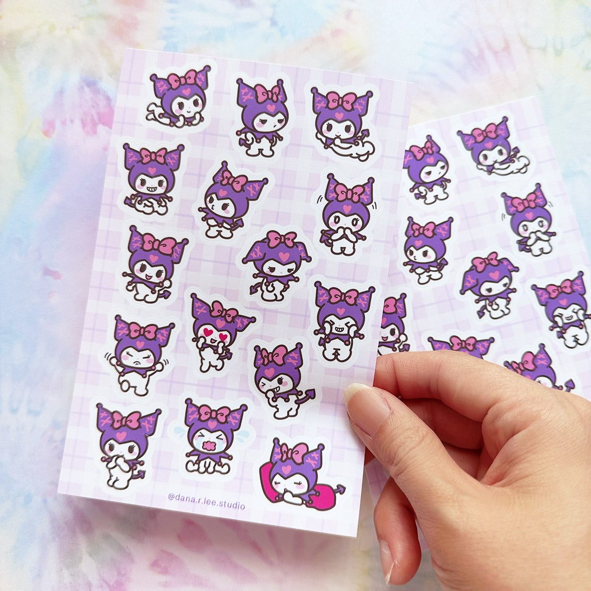 Cute Purple Kitty Sticker Sheet