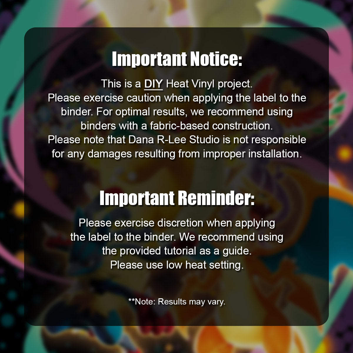 Pokimon Iron-On Binder Vinyls for Ascended Heroes