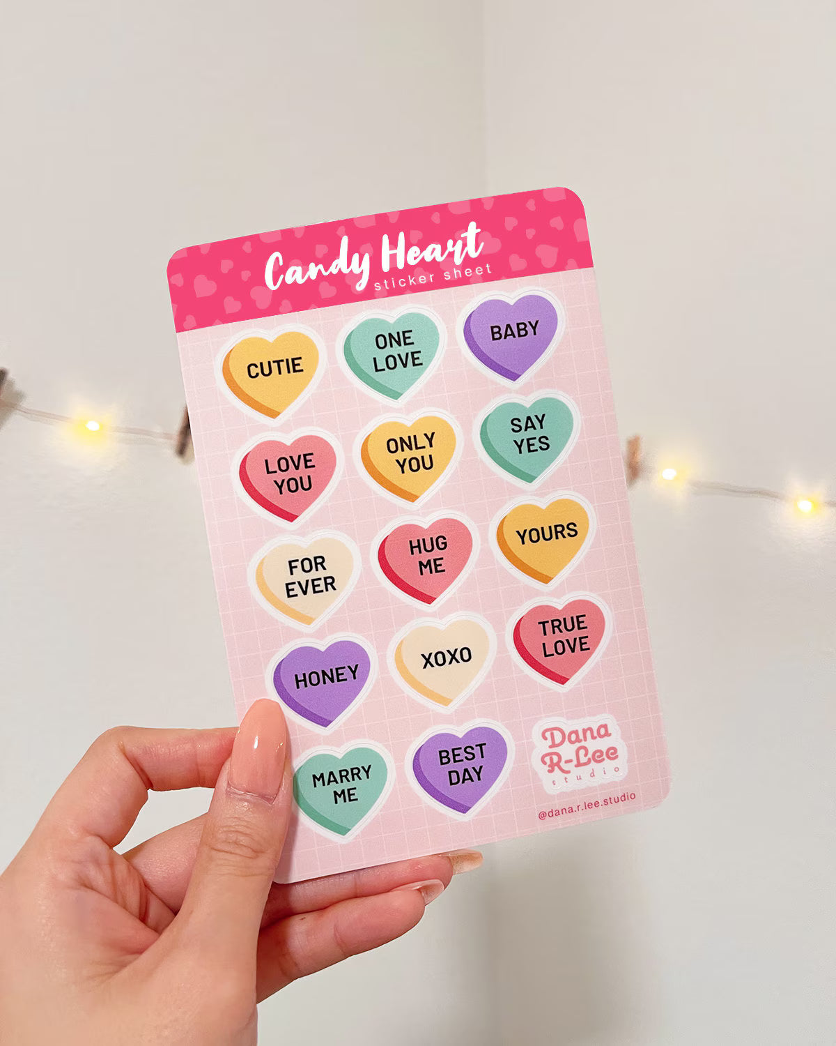 Candy Hearts Sticker Sheet