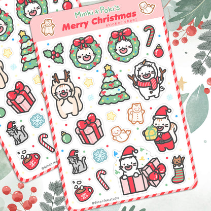 Minki & Poki Christmas Sticker Sheet