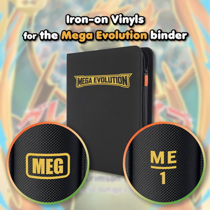 Pokimon Iron-On Binder Vinyls for Mega Evolution