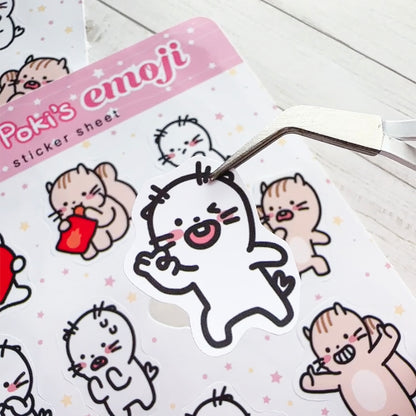Minki & Poki Emoji Sticker Sheet
