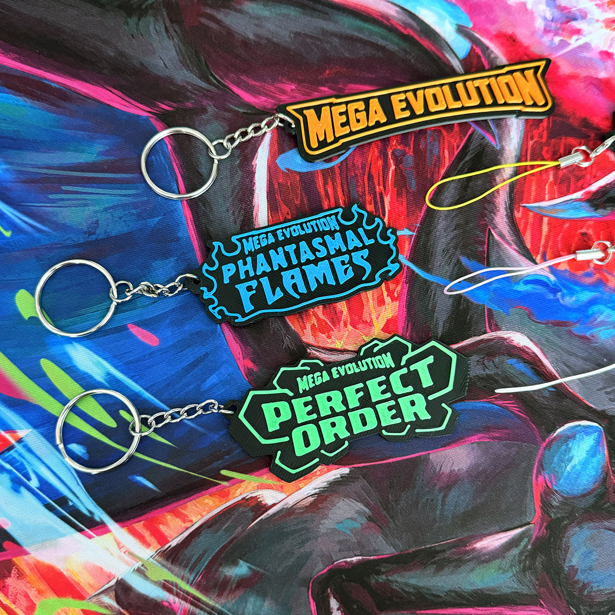 Pokimon Mega Evolution Binder Tag Keychain