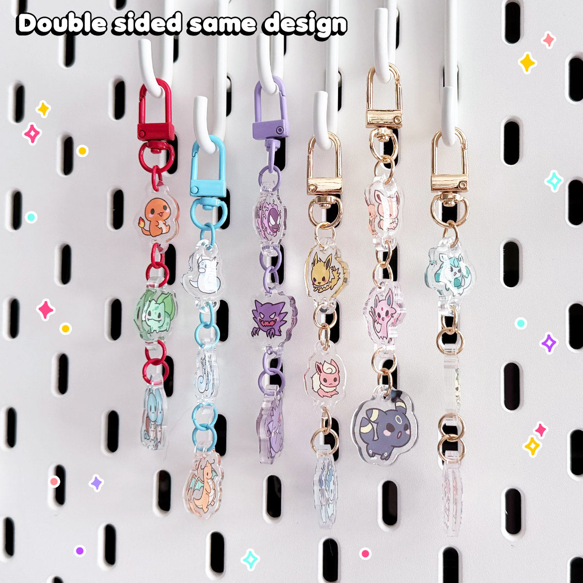 Pokimon 3-piece Connected Keychain