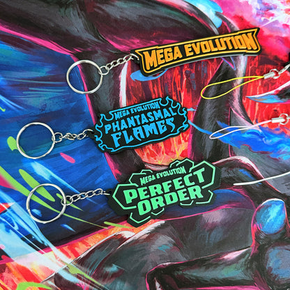Pokimon Mega Evolution Binder Tag Keychain