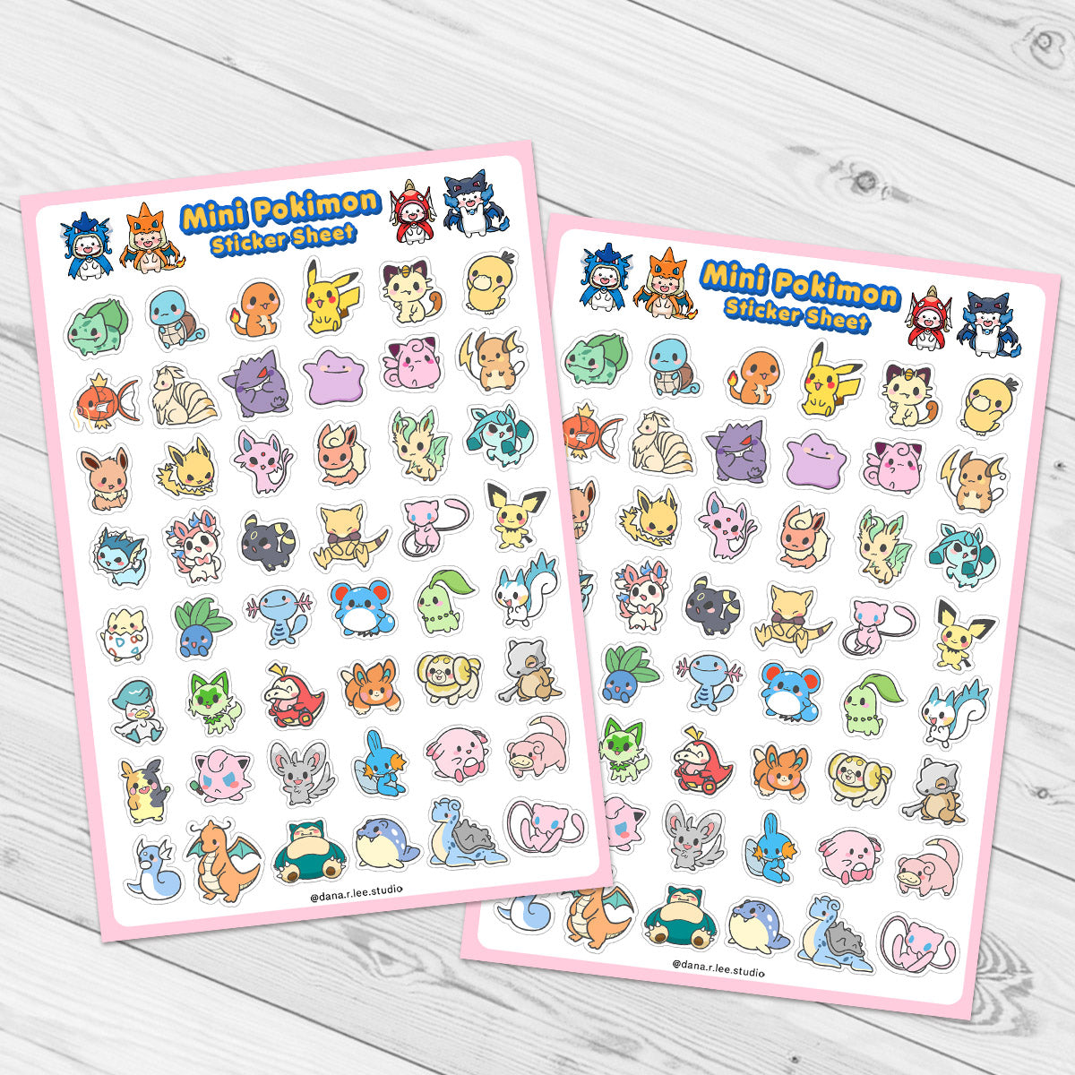 Mini Pokimon Sticker Sheet