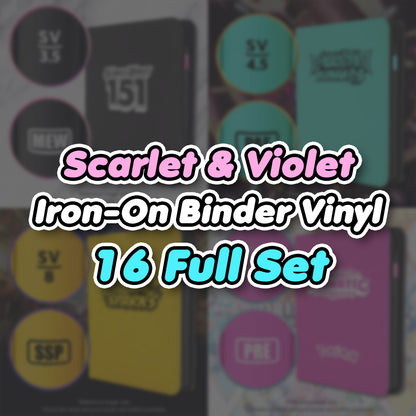 16 Full Set Pokimon Iron-On Binder Vinyl