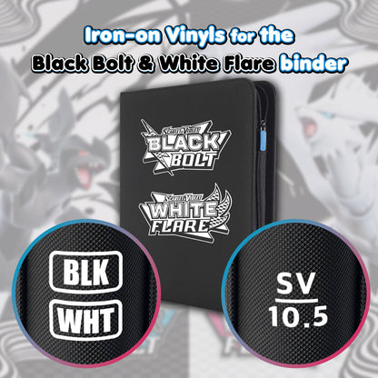 Pokimon Iron-On Binder Vinyls for Black and White