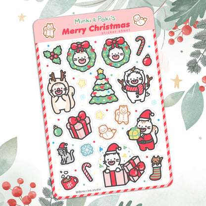 Minki & Poki Christmas Sticker Sheet