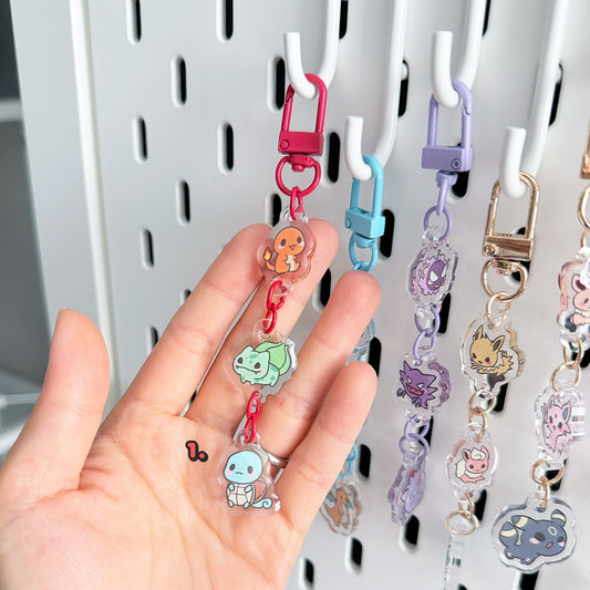 Pokimon 3-piece Connected Keychain