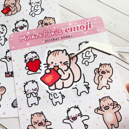 Minki & Poki Emoji Sticker Sheet