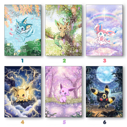 Pokimon Eevee Evolutions Poster with Foam Board