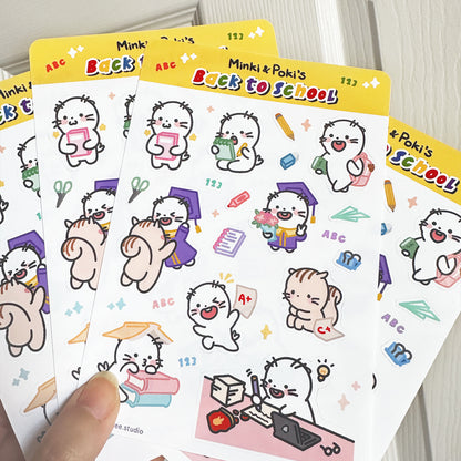 Minki & Poki Back To School Sticker Sheet