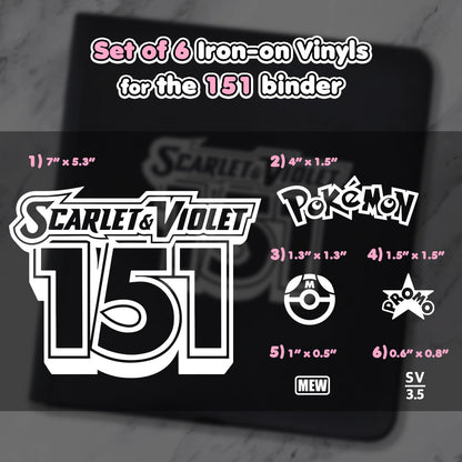 Pokimon Iron-On Binder Vinyls for 151