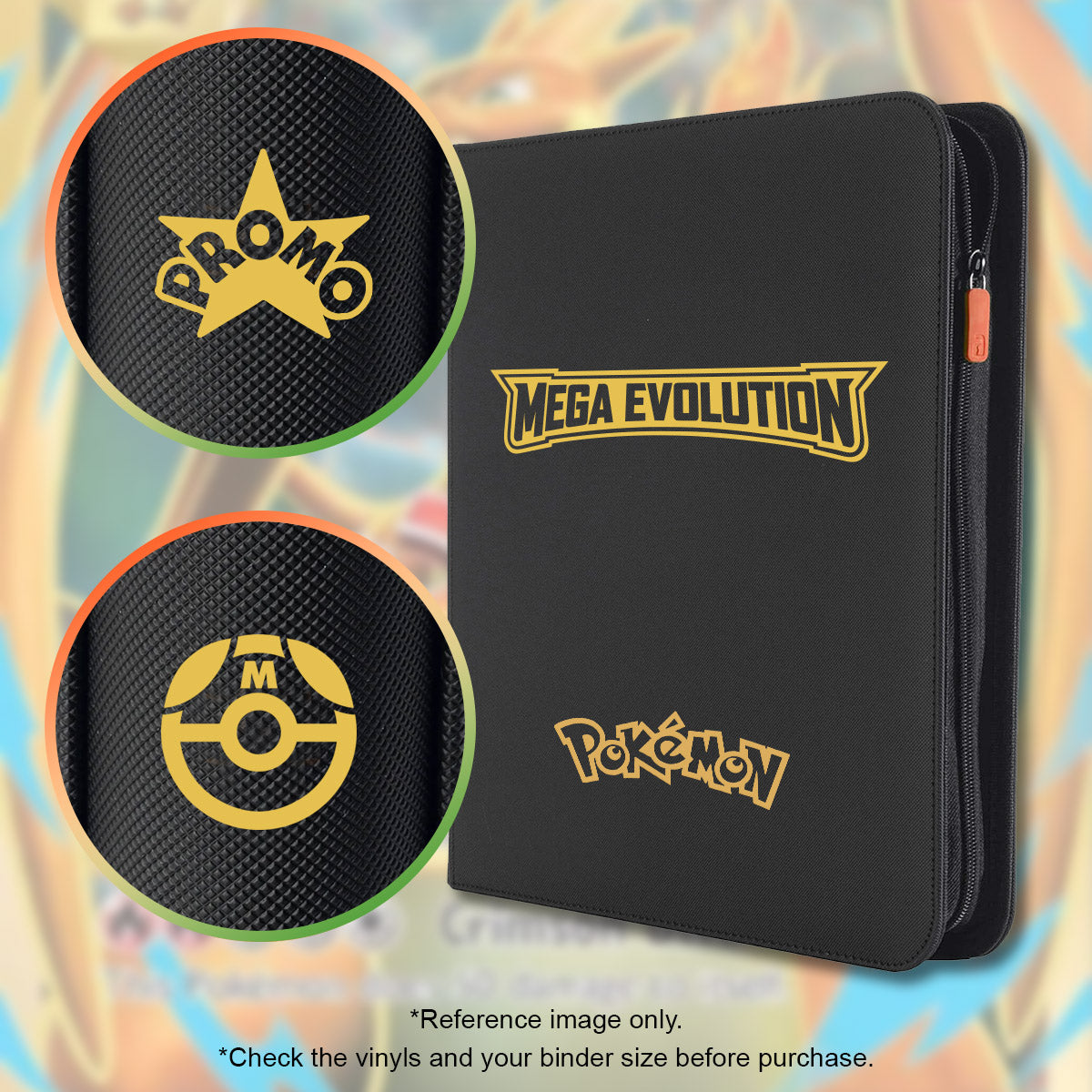 Pokimon Iron-On Binder Vinyls for Mega Evolution