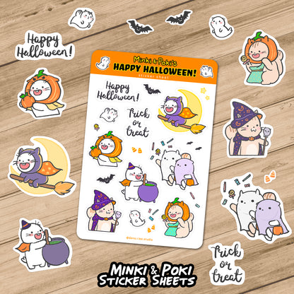 Minki & Poki Halloween Sticker Sheet