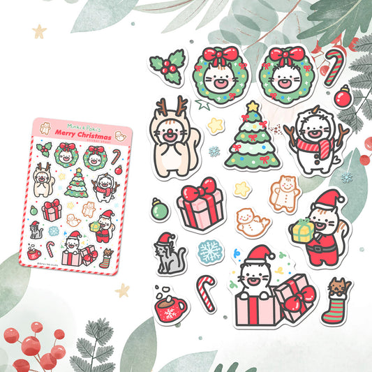 Minki & Poki Christmas Sticker Sheet
