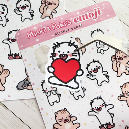 Minki & Poki Emoji Sticker Sheet