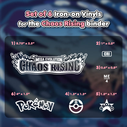 Pokimon Iron-On Binder Vinyls for Chaos Rising