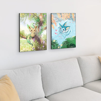 Pokimon Eevee Evolutions Poster with Foam Board