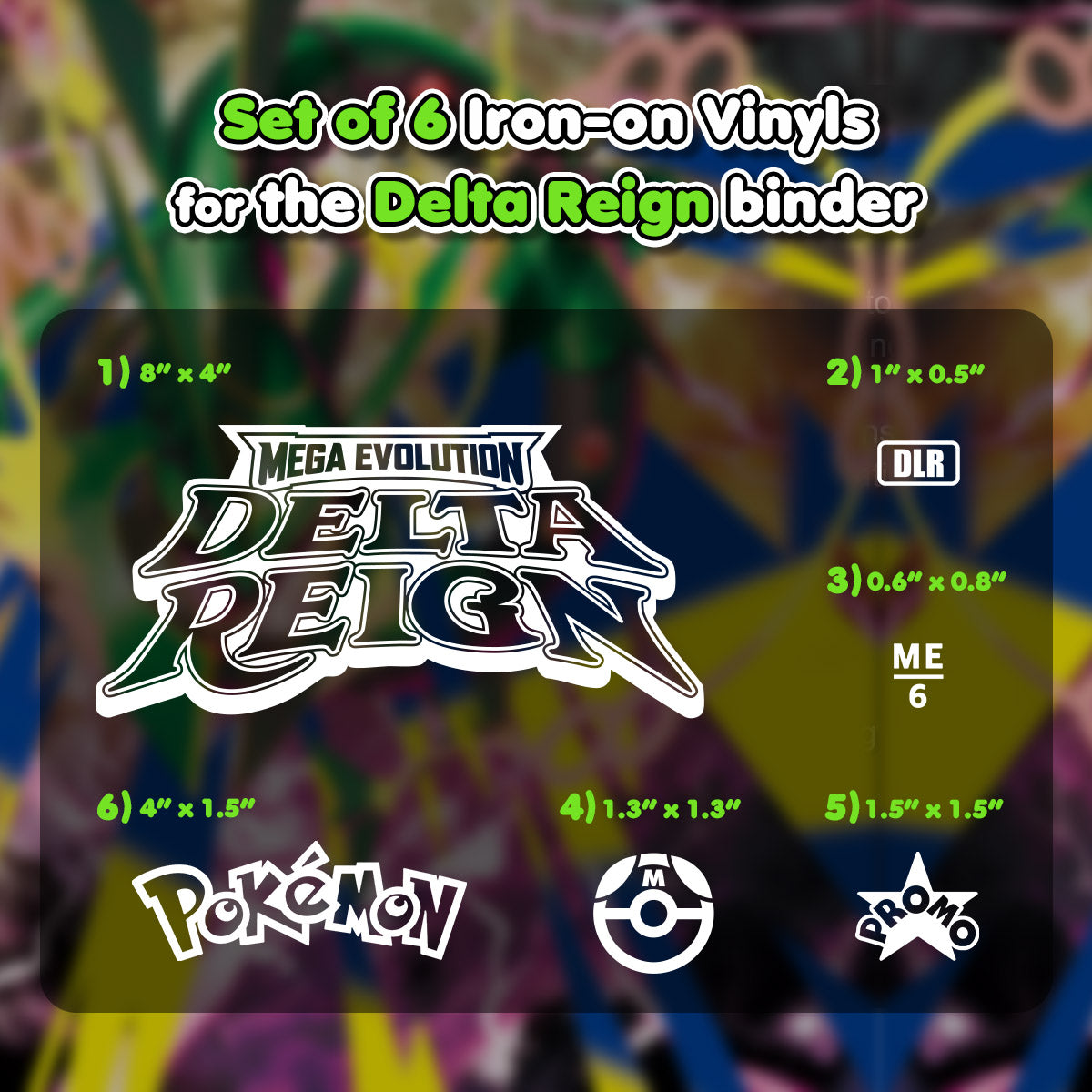 Pokimon Iron-On Binder Vinyls for Delta Reign