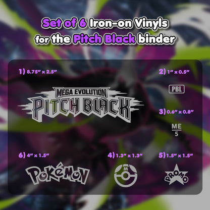 Pokimon Iron-On Binder Vinyls for Pitch Black