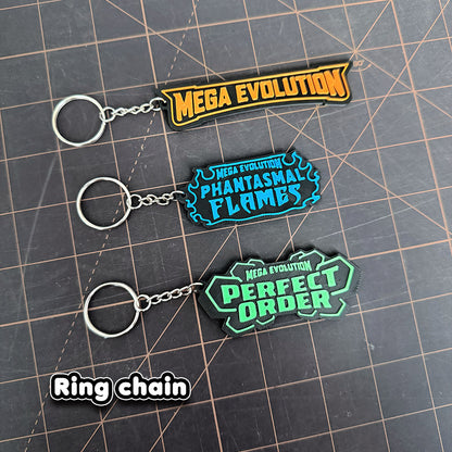 Pokimon Mega Evolution Binder Tag Keychain