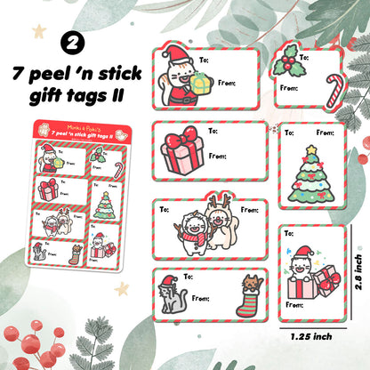 Minki & Poki Christmas Gift Tag Sticker Sheets