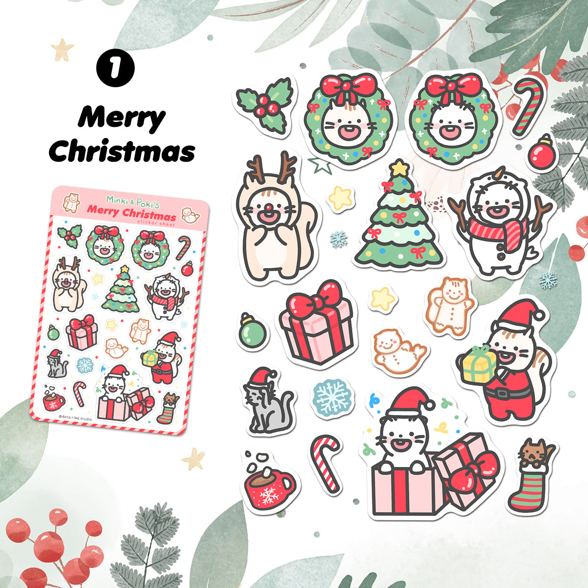 Minki & Poki Christmas Sticker Sheets