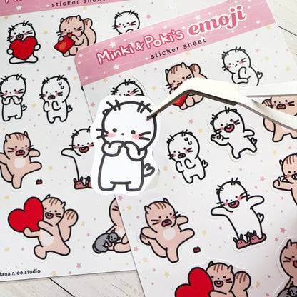 Minki & Poki Emoji Sticker Sheet
