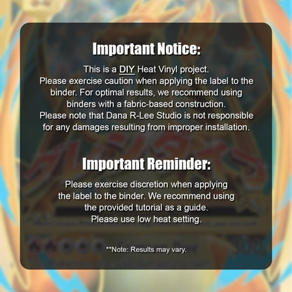 Pokimon Iron-On Binder Vinyls for Mega Evolution