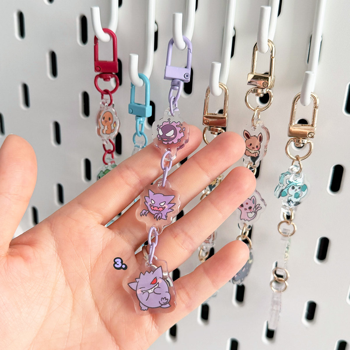 Pokimon 3-piece Connected Keychain