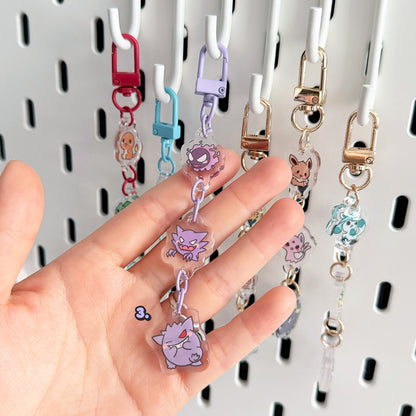 Pokimon 3-piece Connected Keychain