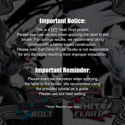 Pokimon Iron-On Binder Vinyls for Black and White