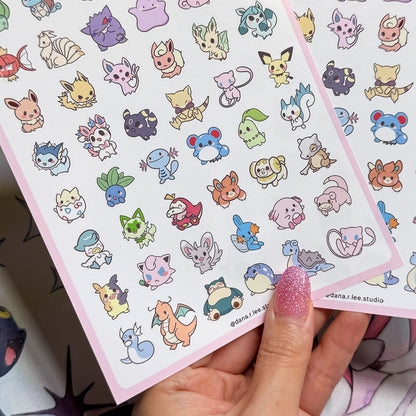 Mini Pokimon Sticker Sheet