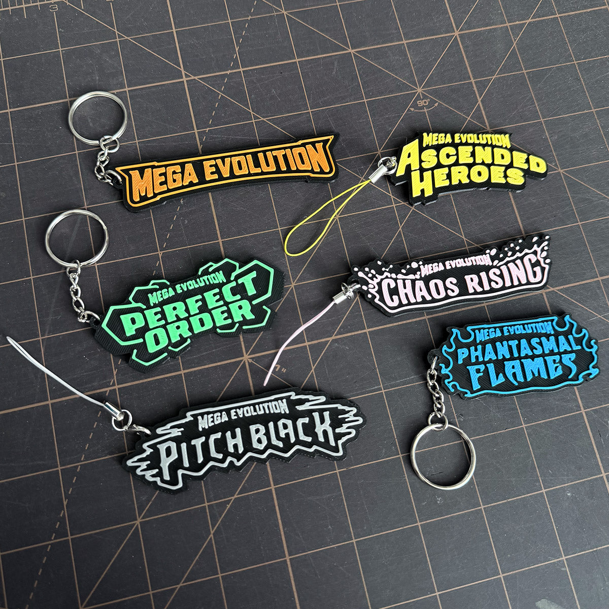 Pokimon Mega Evolution Binder Tag Keychain