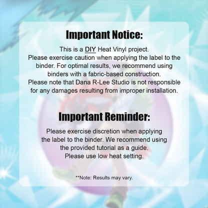 Pokimon Iron-On Binder Vinyls for Journey Together