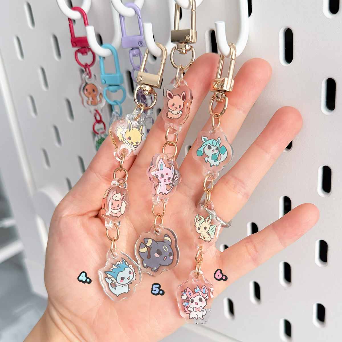 Pokimon 3-piece Connected Keychain