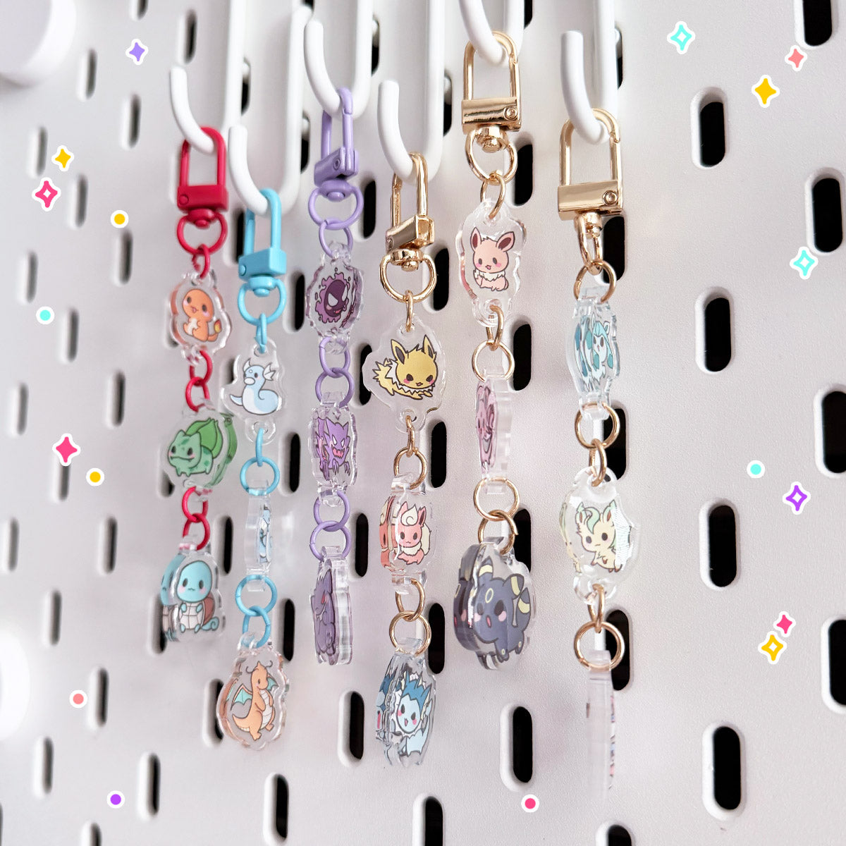Pokimon 3-piece Connected Keychain