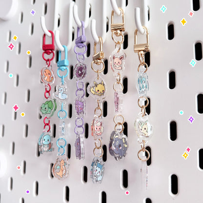 Pokimon 3-piece Connected Keychain