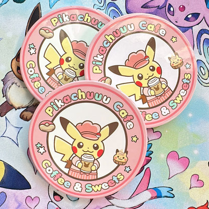 Pokimon Pika Cafe Enamel Coaster